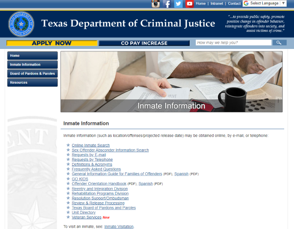 choose Online Inmate Search