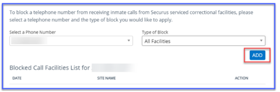 Select All Facilities from the drop down and select Add to add the block.