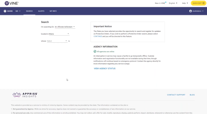 defendant by ‘Name’ or ‘ID Number Search for Someone Inmate in VINELink