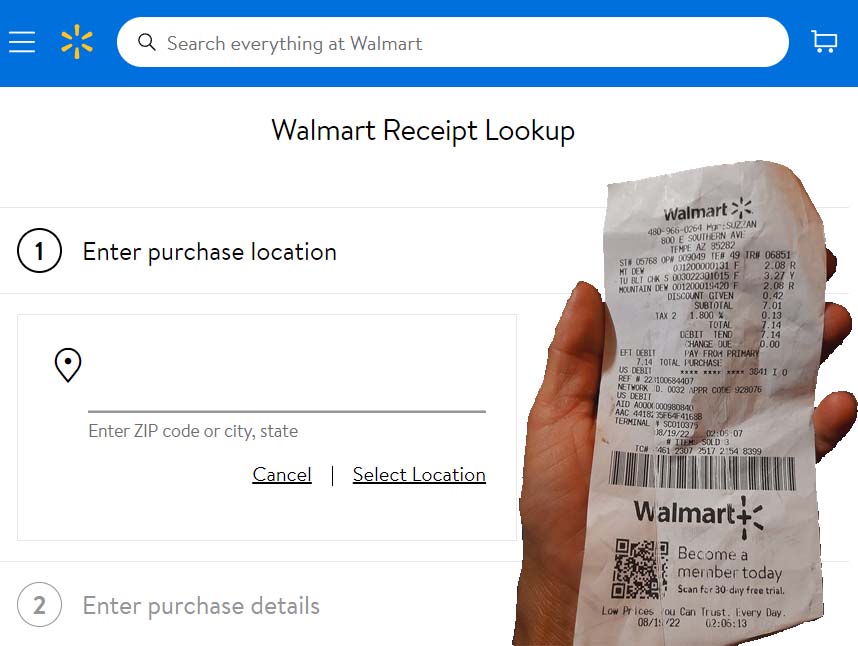 Lookup Walmart Receipt