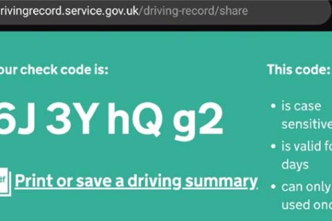 DVLA Check Code