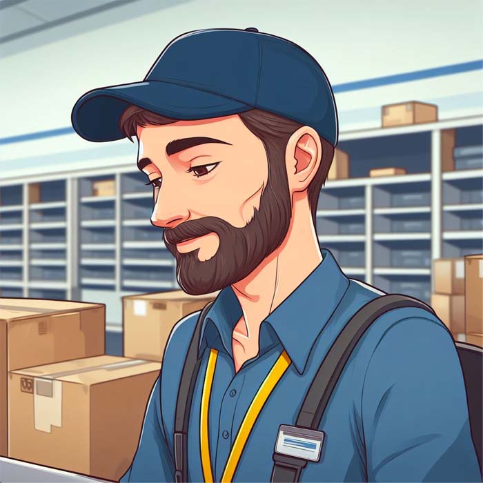 an ex-felon working in a post office warehouse